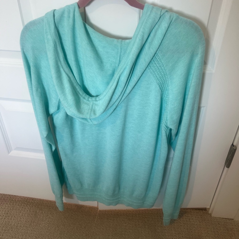 Athleta Evergreen Teal/Mint Hooded Pullover Sweater medium - Picture 4 of 7